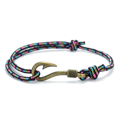 Knotic Retro Fishhook Bracelet for Men – Adjustable Handmade Nautical Style