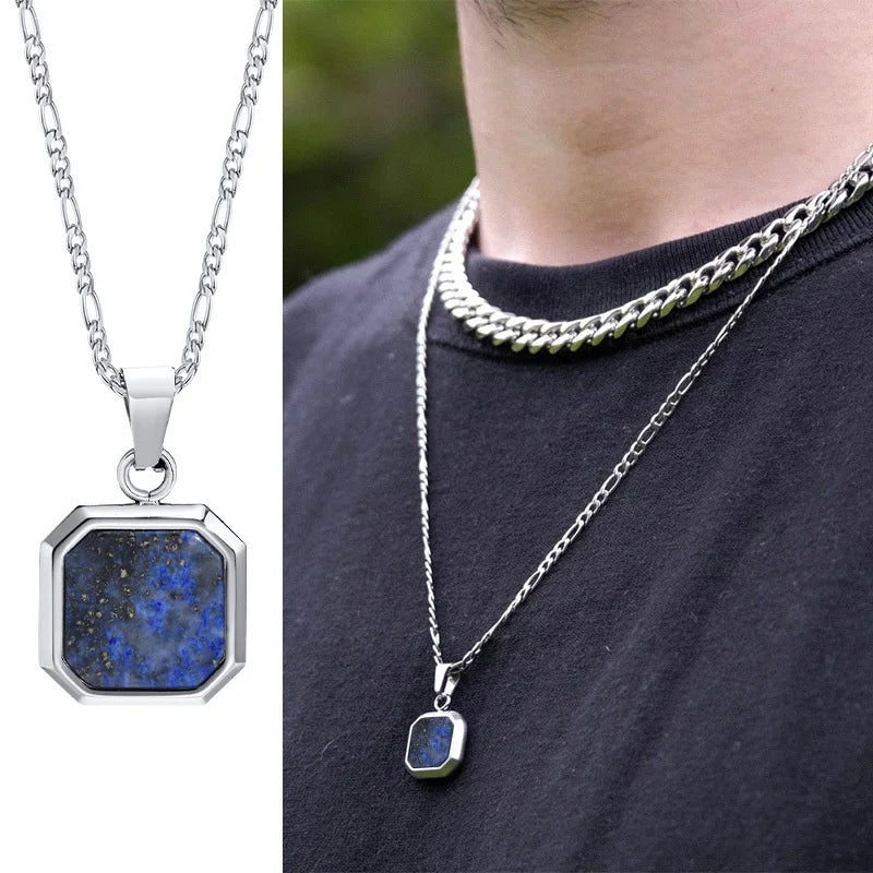 MGS Men's Geometric Square Pendant Necklaces: Casual Vintage Cool - Man Gifts Shop