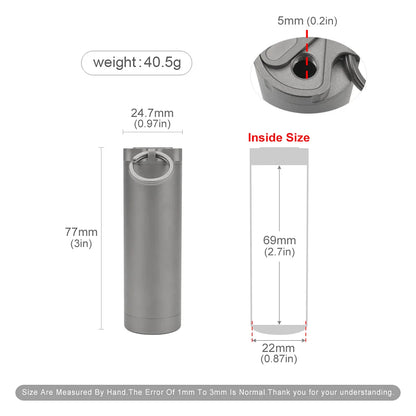 Measurement chart of a cylindrical metal object with dimensions and weight displayed.