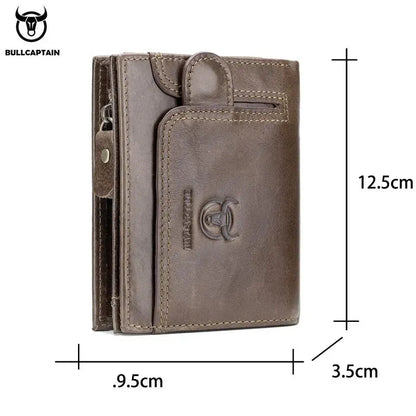 Original BULLCAPTAIN Men’s RFID Blocking Genuine Leather Wallet with 15 Card Slots