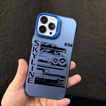 JDM Dream Car Matte Silicone Case for iPhone 16 Pro, 15 Pro Max, 14, 14 Pro, 14 Pro Max, 16 Plus, XS – Style Meets Street Performance