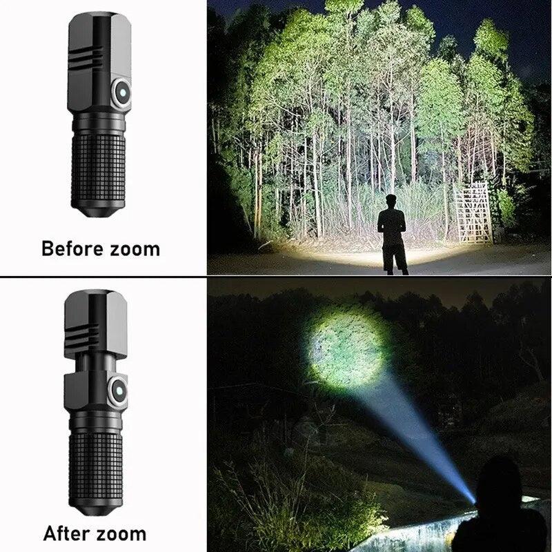 Powerful LED Flashlight Built-in Battery Type-c Rechargeable - Man Gifts Shop