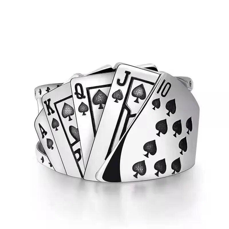 Playing Card Crystal Finger Ring - Man Gifts Shop