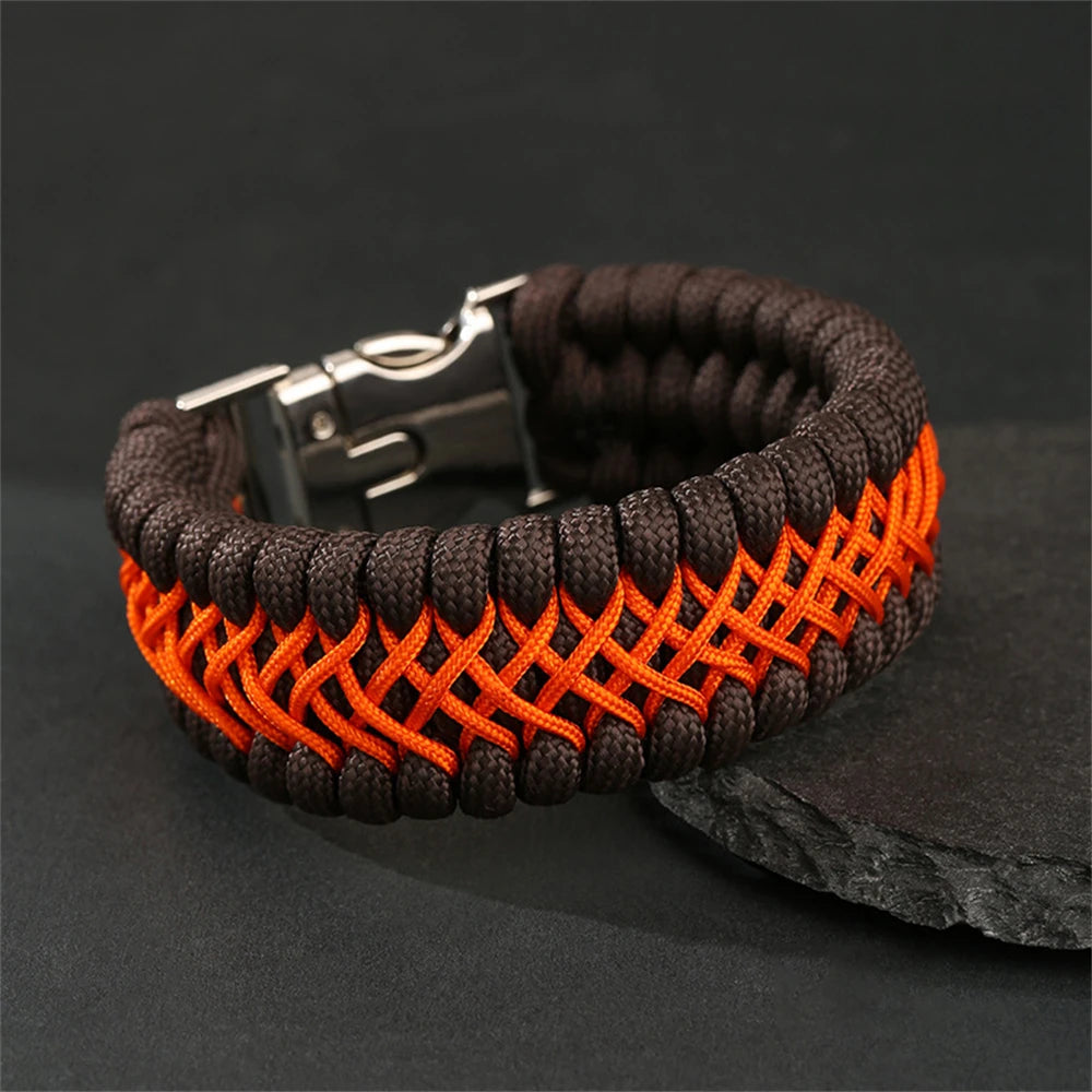 Handmade 7 Core Paracord Bracelet for Men, Outdoor Survival Camping Rope Wristband