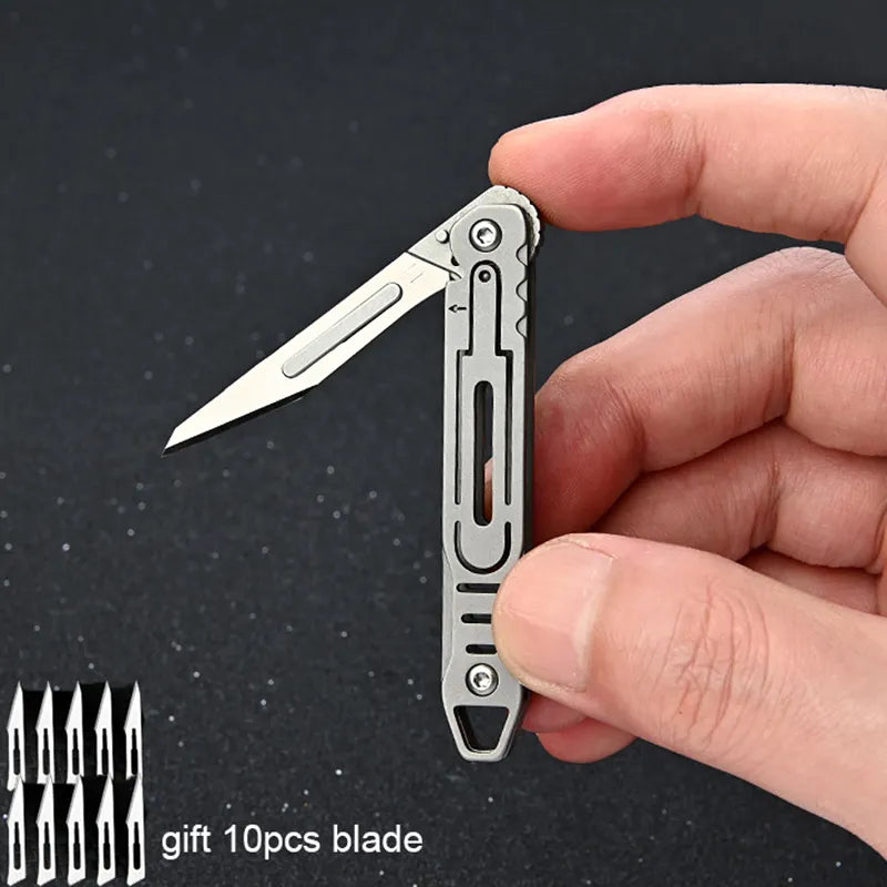 Precision at Your Fingertips: MGS NO11 Scalpel Folding Knife with 10 Replaceable Blades - Man Gifts Shop