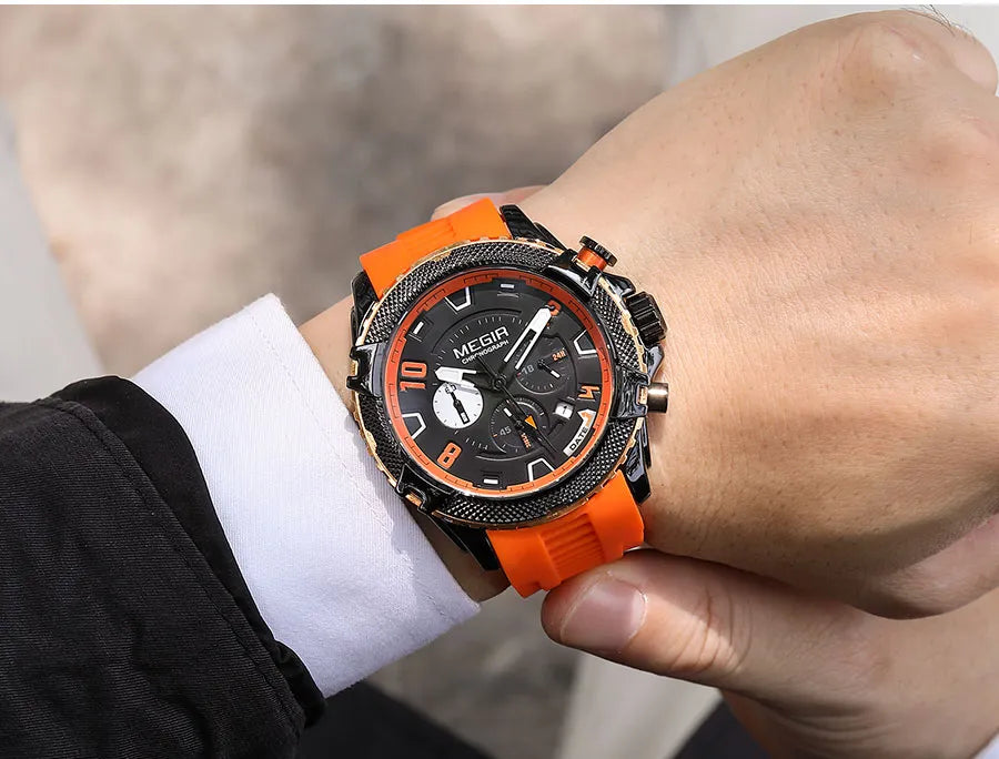 Original MEGIR Heavy Duty Chronograph Quartz Fashion Watch - Man Gifts Shop