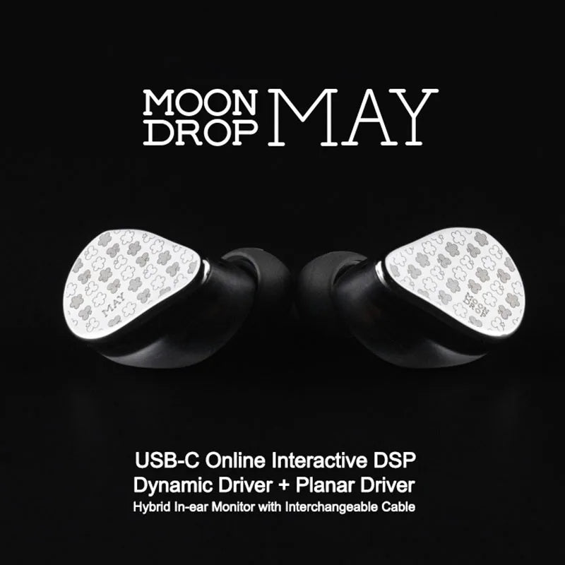 MOONDROP MAY DSP Headphones USB-C Online Interactive DSP Dynamic Driver Planar Driver Hybrid In-ear with Interchangeable Cable