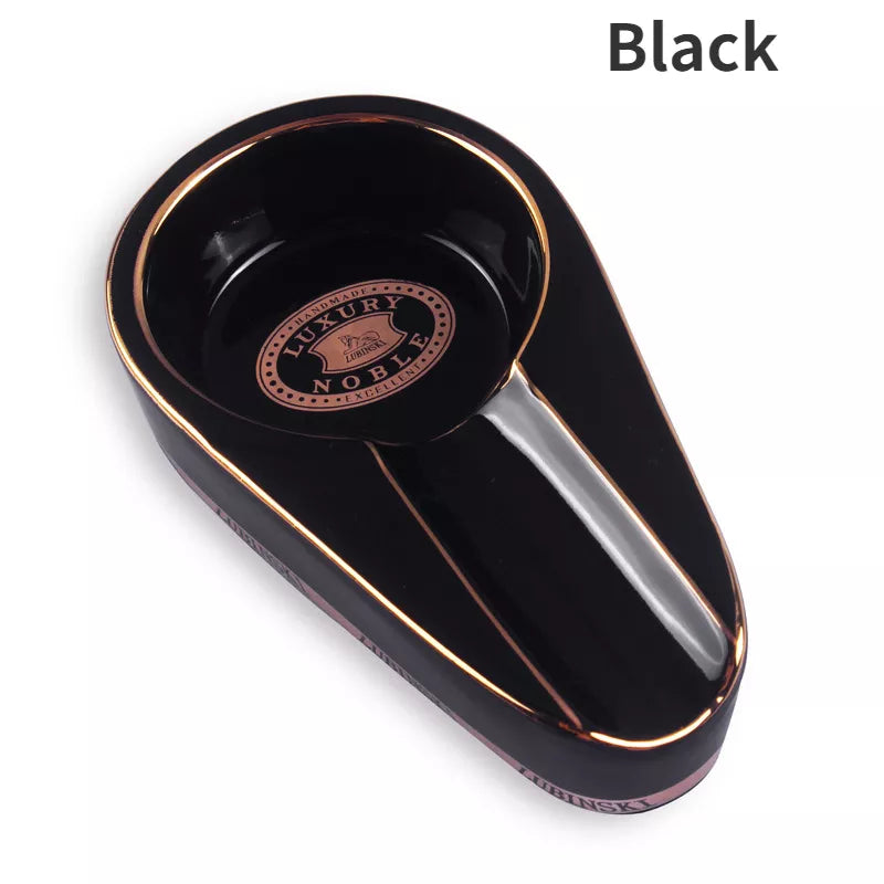 Elevate Your Cigar Experience with Fashionable Single Cigar Ashtray - Stylish and Portable Ceramic Accessory in Four Optional Colors - Man Gifts Shop