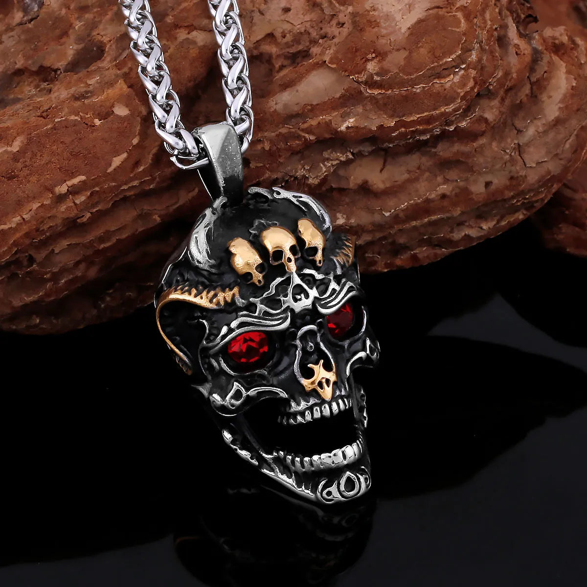 MGS Creative 316L Stainless Steel Ghost Skull Necklace - Man Gifts Shop