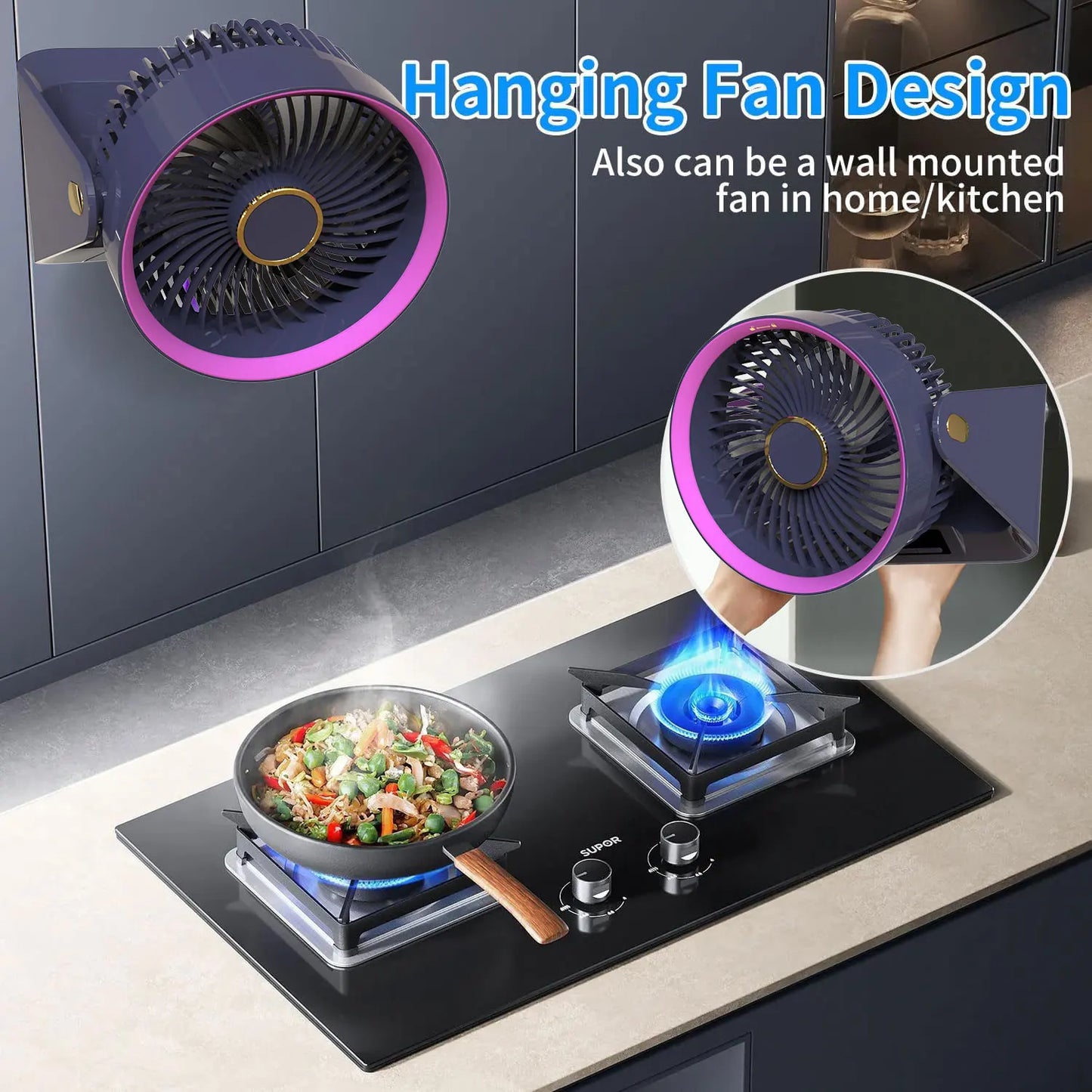 Quiet 28dB Table Air Circulator Fan - 90° Adjustable, Strong Airflow for Home & Office