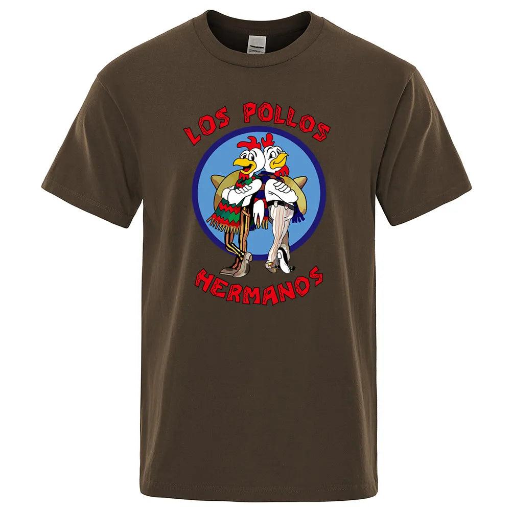 LOS POLLOS Hermanos Funny Printed T-Shirt Cotton - Man Gifts Shop