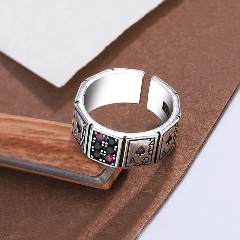 Playing Card Crystal Finger Ring - Man Gifts Shop