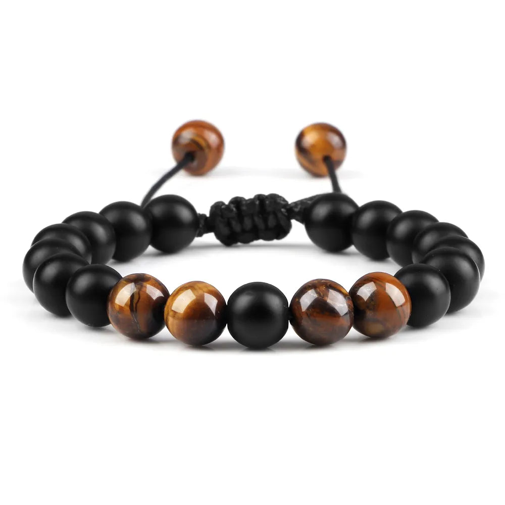 MGS Black Lava Stone Beads Charm Bracelet - Man Gifts Shop