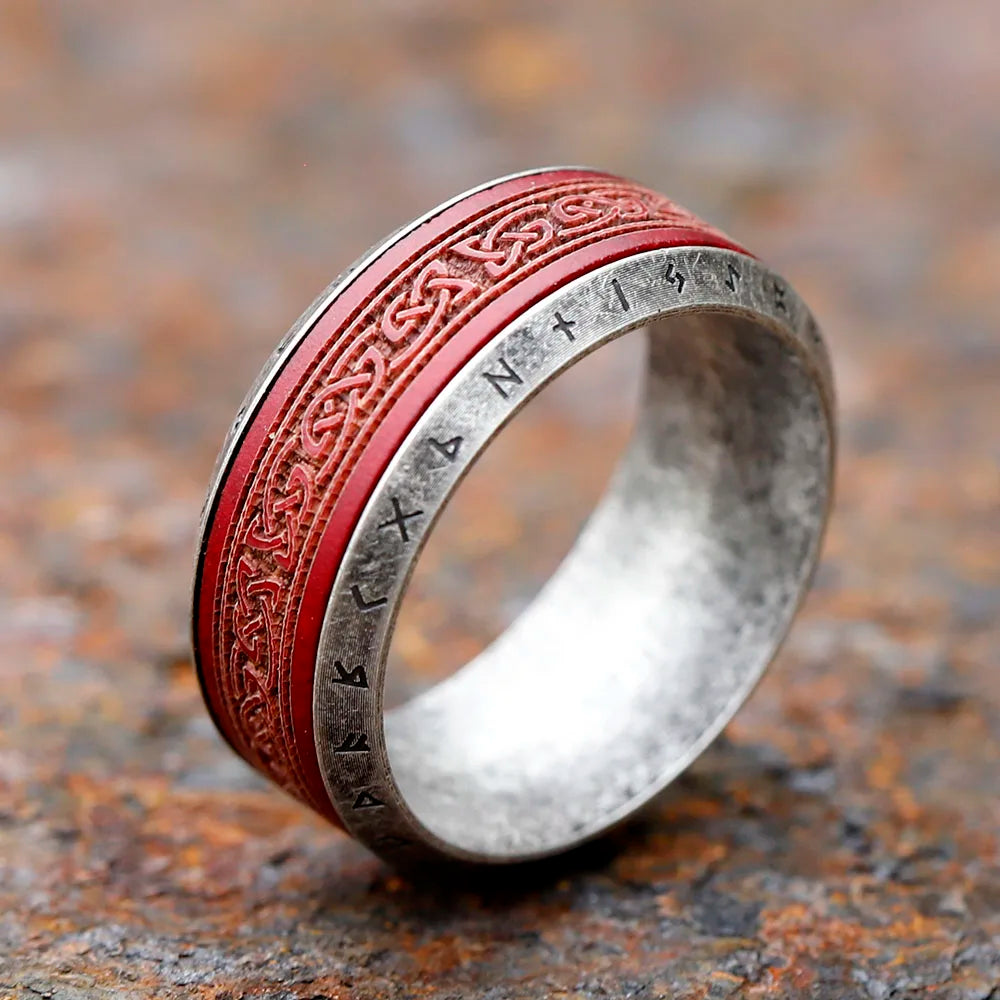 Unveiling Timeless Elegance: Exclusive 316L Stainless Steel Viking Runes Rosewood Ring for Men - Man Gifts Shop