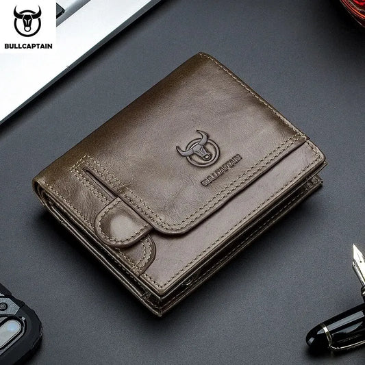 Original BULLCAPTAIN Men’s RFID Blocking Genuine Leather Wallet with 15 Card Slots