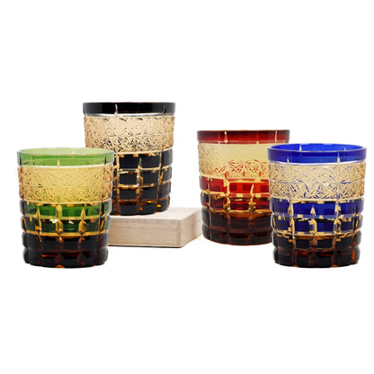 New Japanese Style Edo Kiriko Hand Cut for Whiskey With Luxury Gift Box (8.45oz)