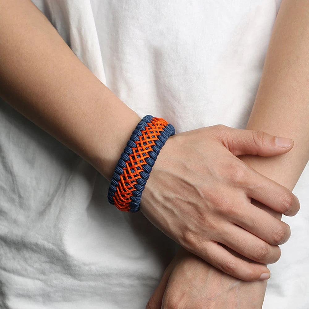 Handmade 7 Core Paracord Bracelet for Men, Outdoor Survival Camping Rope Wristband