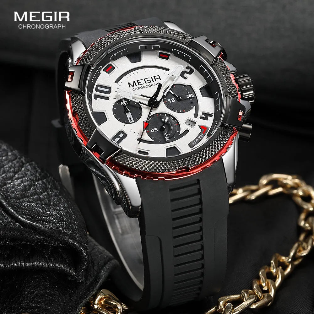 Original MEGIR Heavy Duty Chronograph Quartz Fashion Watch - Man Gifts Shop