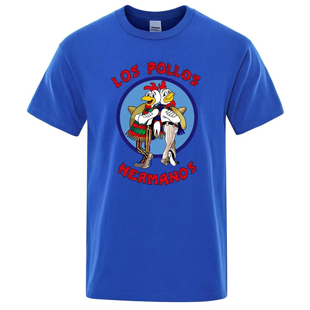 LOS POLLOS Hermanos Funny Printed T-Shirt Cotton - Man Gifts Shop