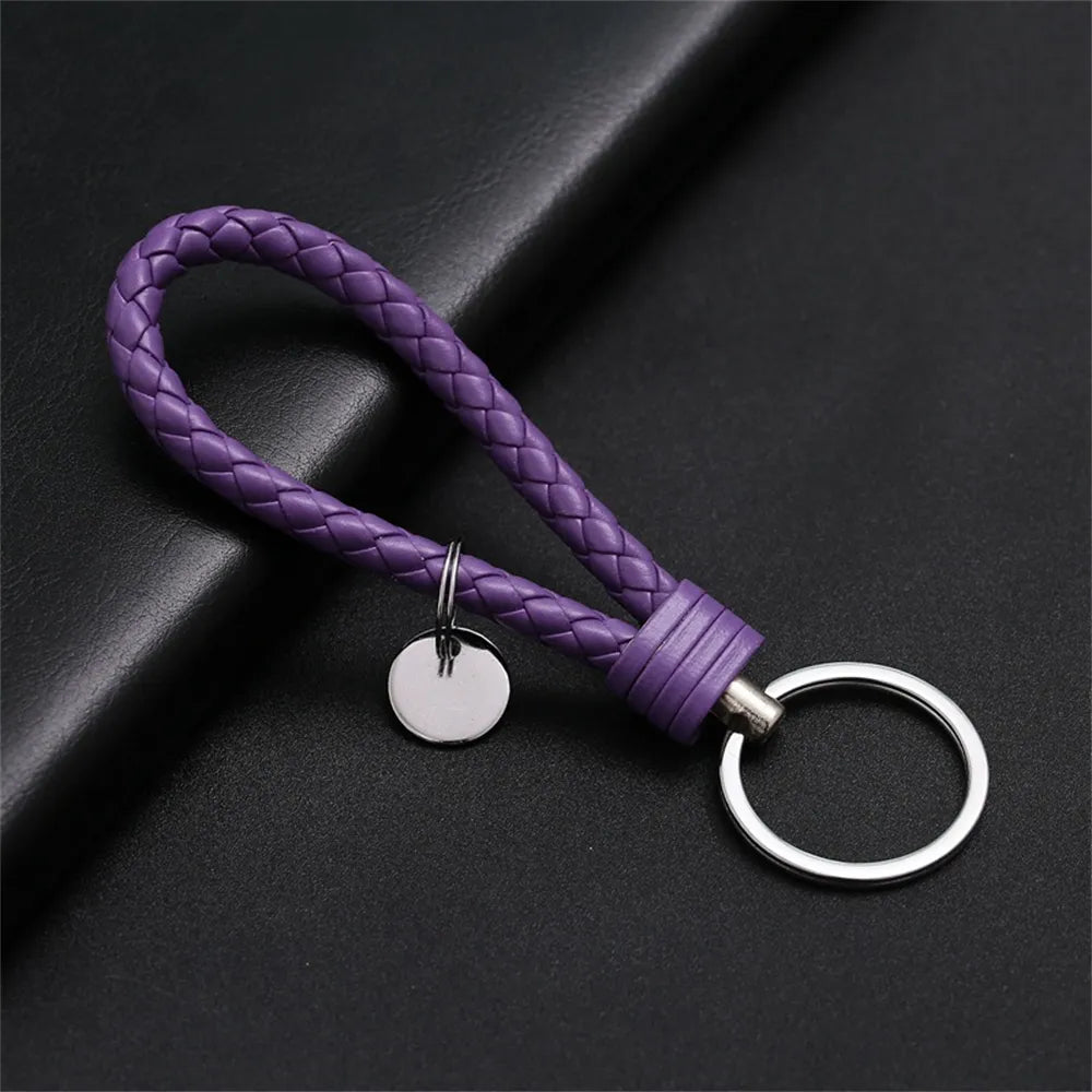 MGS PU Leather Braided Woven Rope EDC Keychain - Man Gifts Shop