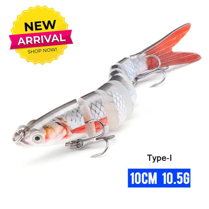 MGS 10/14cm Sinking Wobblers Fishing Lures Jointed Crankbait Swimbait 8 Segment Hard Artificial Bait For Fishing Tackle Lure - Man Gifts Shop