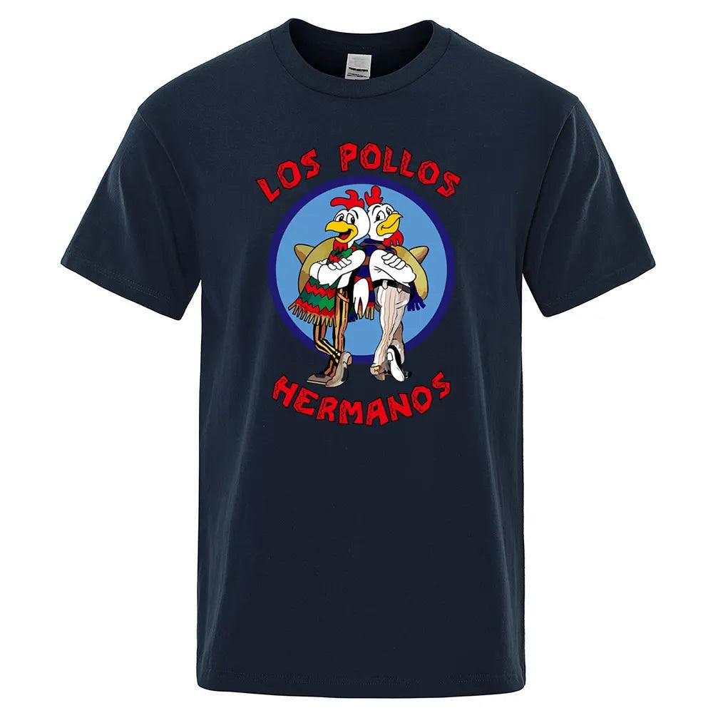 LOS POLLOS Hermanos Funny Printed T-Shirt Cotton - Man Gifts Shop