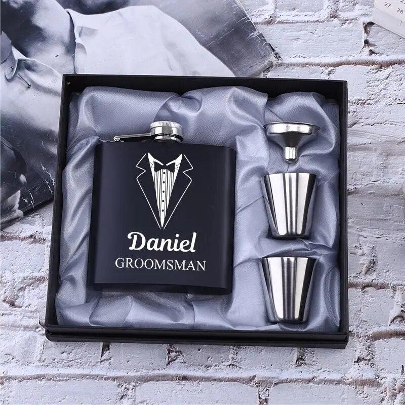 Custom Engraved Stainless Steel 6oz Hip Flask - Man Gifts Shop