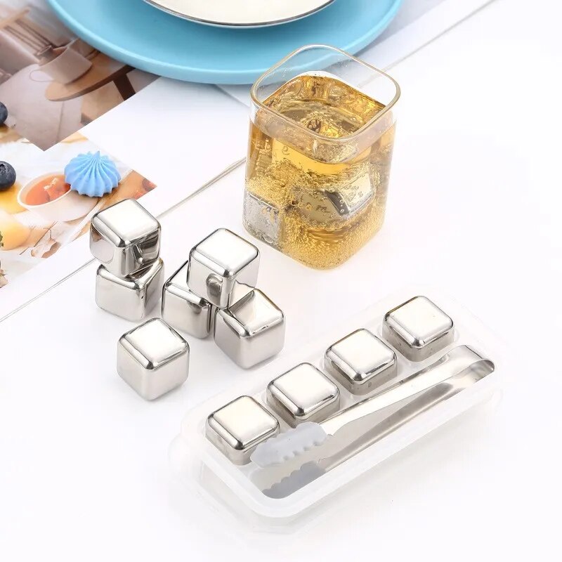 Stainless Steel Ice Cubes Set Stones for Whiskey or Wine - Man Gifts Shop