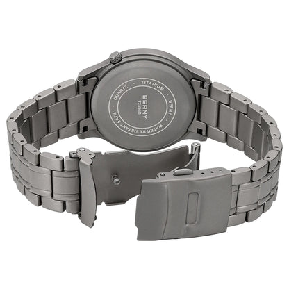 BERNY Men's Titanium Pilot Watch – Classic Field Quartz Wristwatch with Super Luminous Dial, Sapphire Crystal, 5ATM Water Resistant