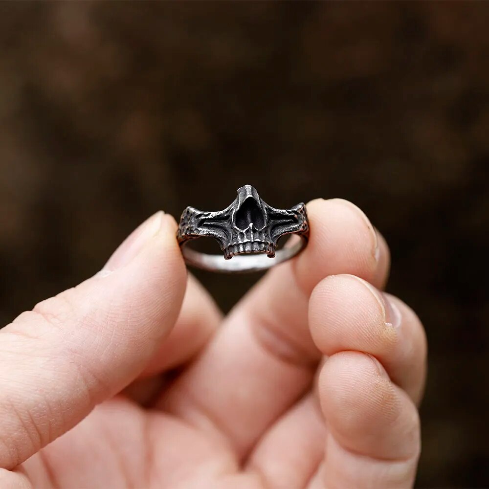 MGS Vintage Gothic Steel Skull Ring - Man Gifts Shop