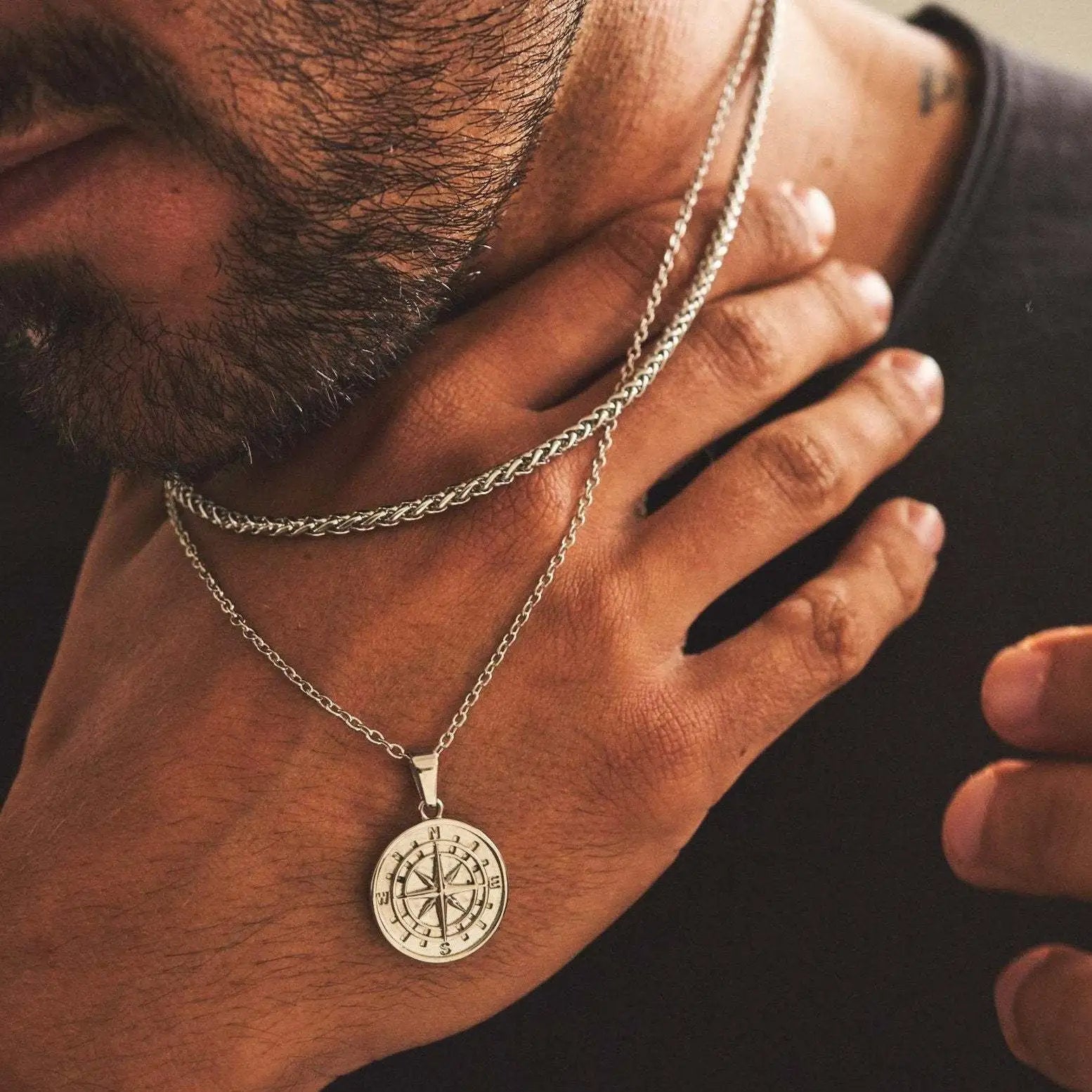 Discover Our MGS Stylish Layered Compass Necklaces for Men - Man Gifts Shop