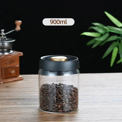 Vacuum Sealed Glass Coffee Canister – Airtight Moisture-Proof Jar