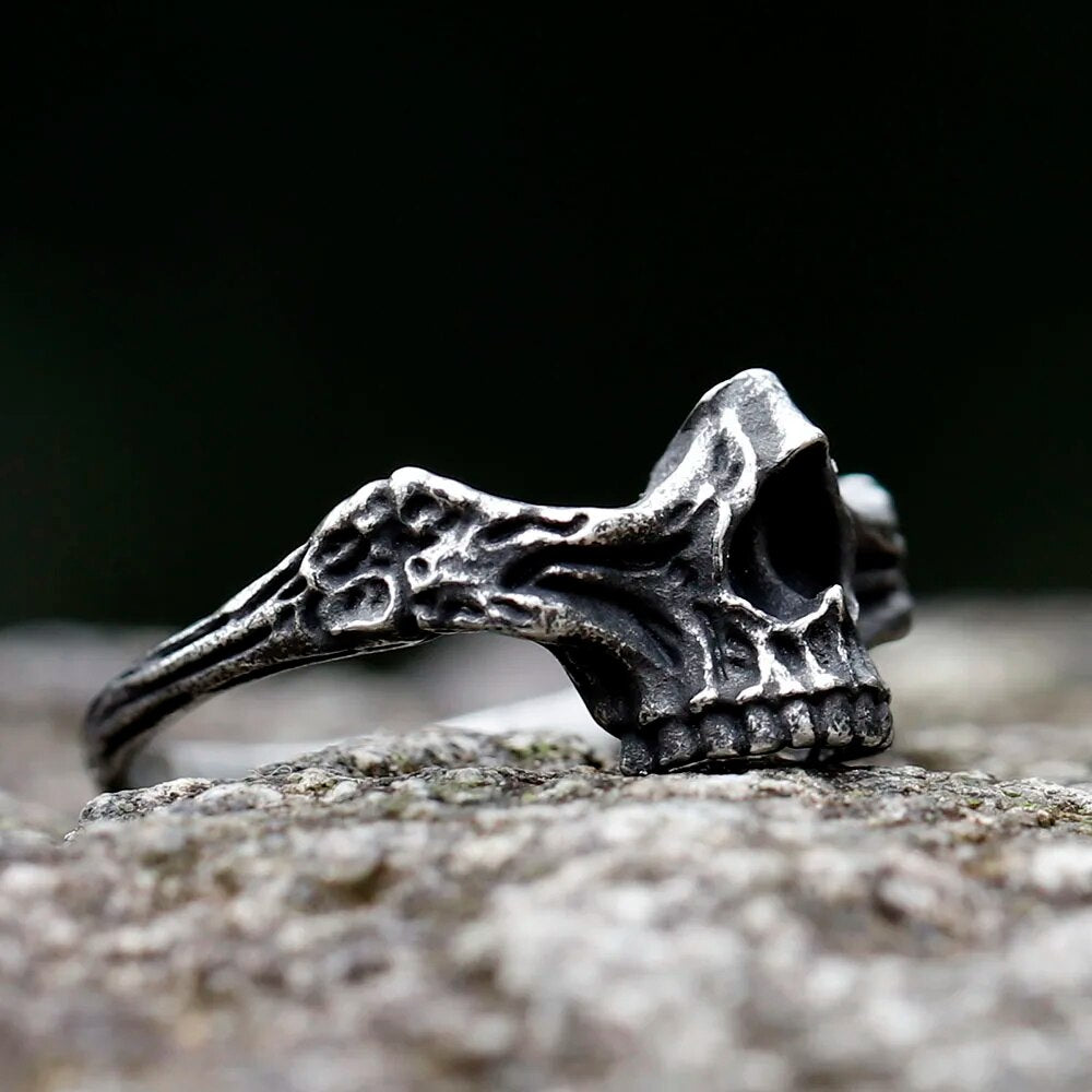 MGS Vintage Gothic Steel Skull Ring - Man Gifts Shop