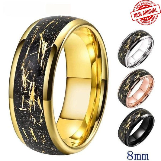 MGS 8mm Gold Foil Tungsten Ring