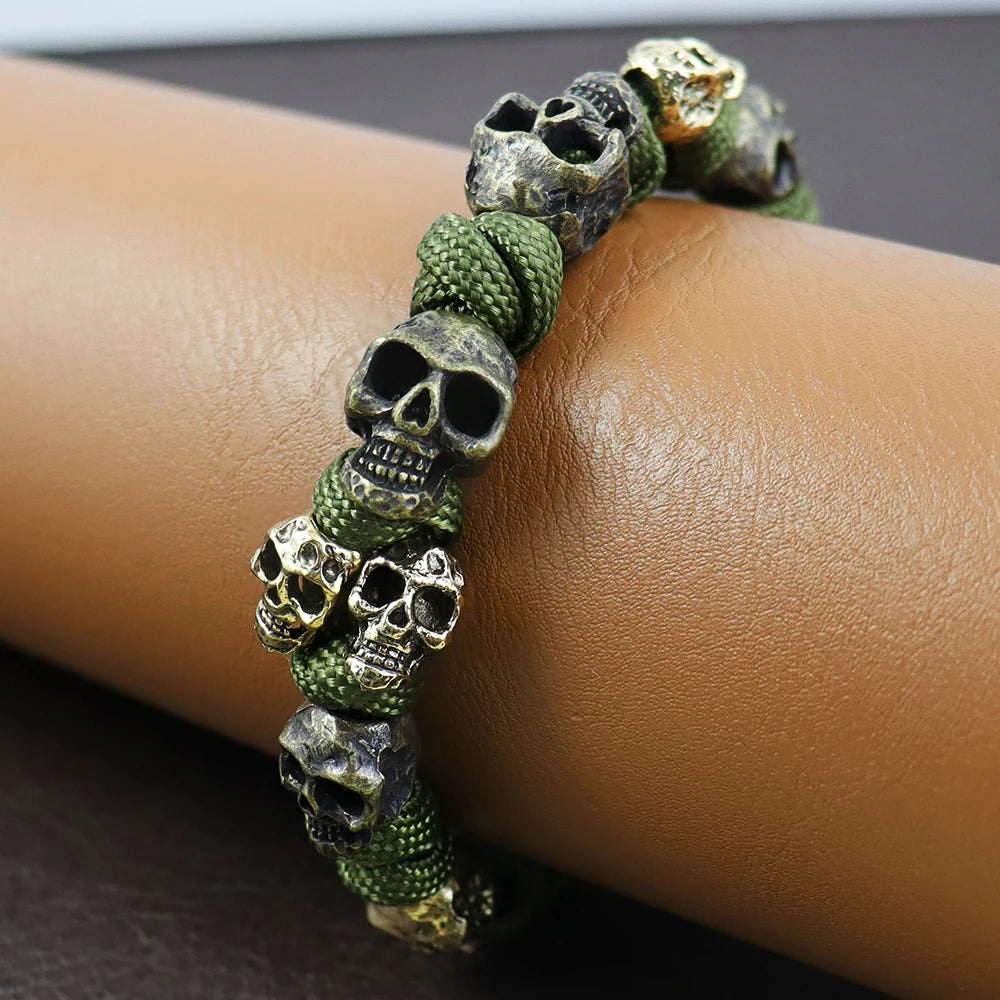 MGS Skull Gothic Adjustable Woven Charm Male Jewelry Bracelet