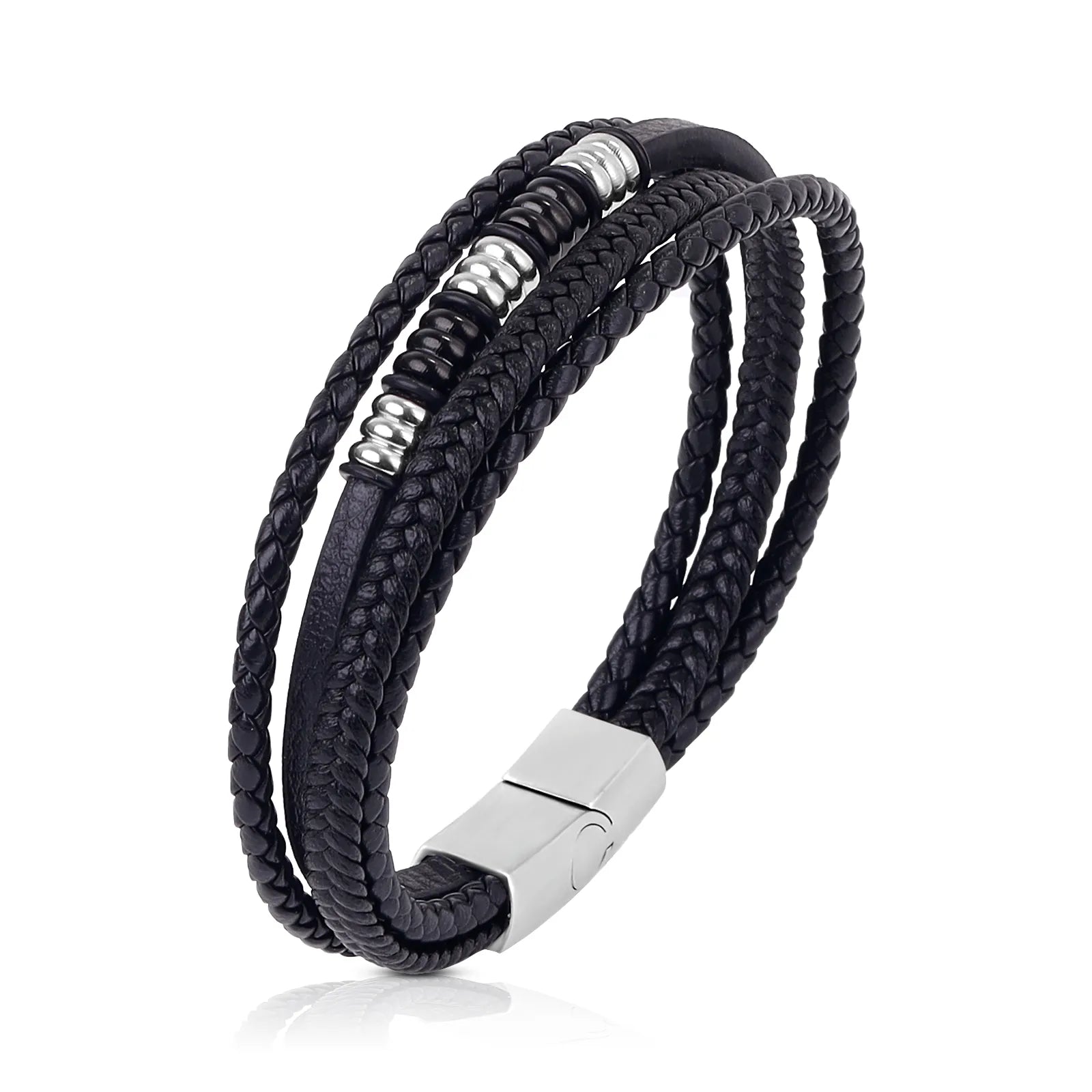 MGS Luxury Stainless Steel Beaded Bracelet Fashion Men's Jewelry - Man Gifts Shop