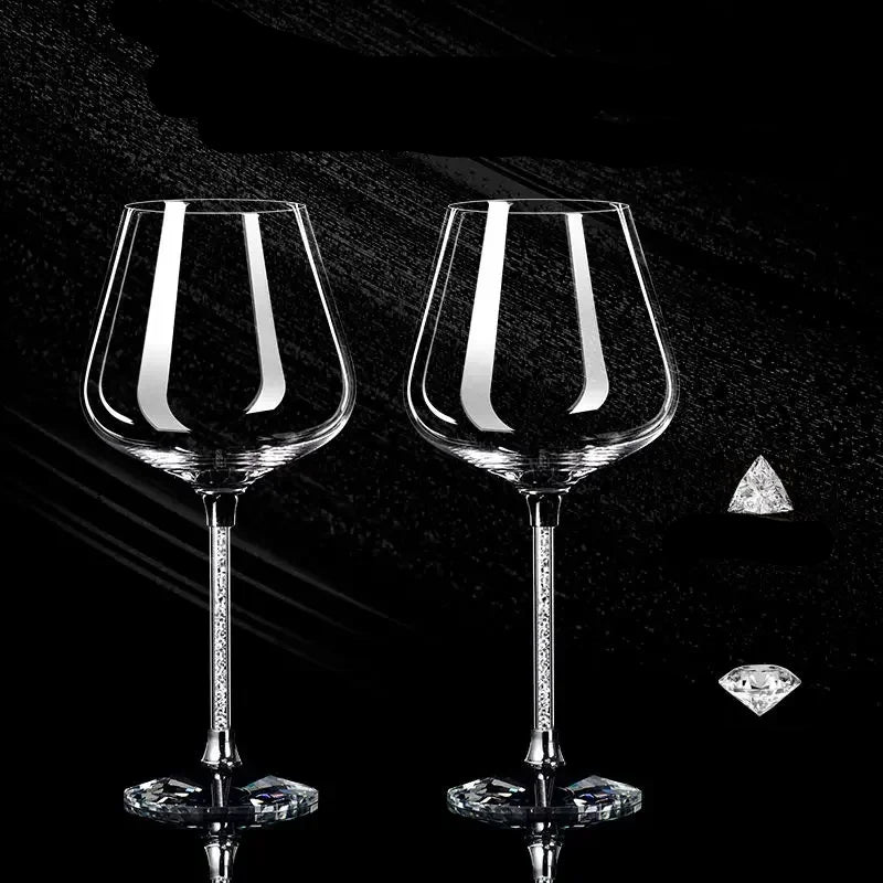 2-Piece Light Luxury Crystal Wine Glass Set – Elegant, Tall & Lead-Free