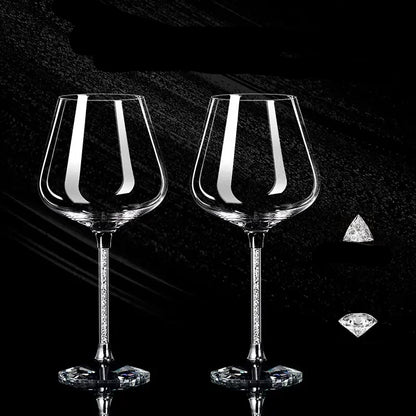 2-Piece Light Luxury Crystal Wine Glass Set – Elegant, Tall & Lead-Free