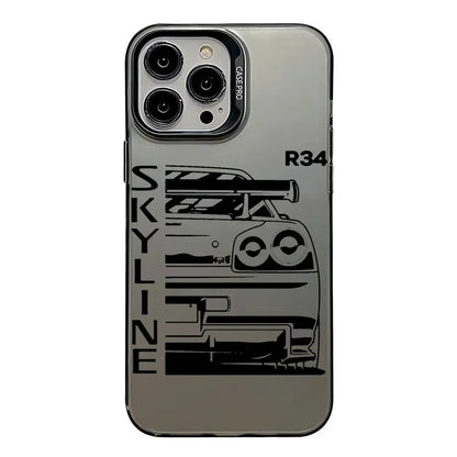 JDM Dream Car Matte Silicone Case for iPhone 16 Pro, 15 Pro Max, 14, 14 Pro, 14 Pro Max, 16 Plus, XS – Style Meets Street Performance