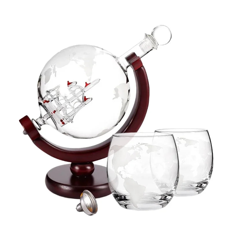 Globe Decanter Set: Refined Elegance in Whiskey Tasting - Man Gifts Shop