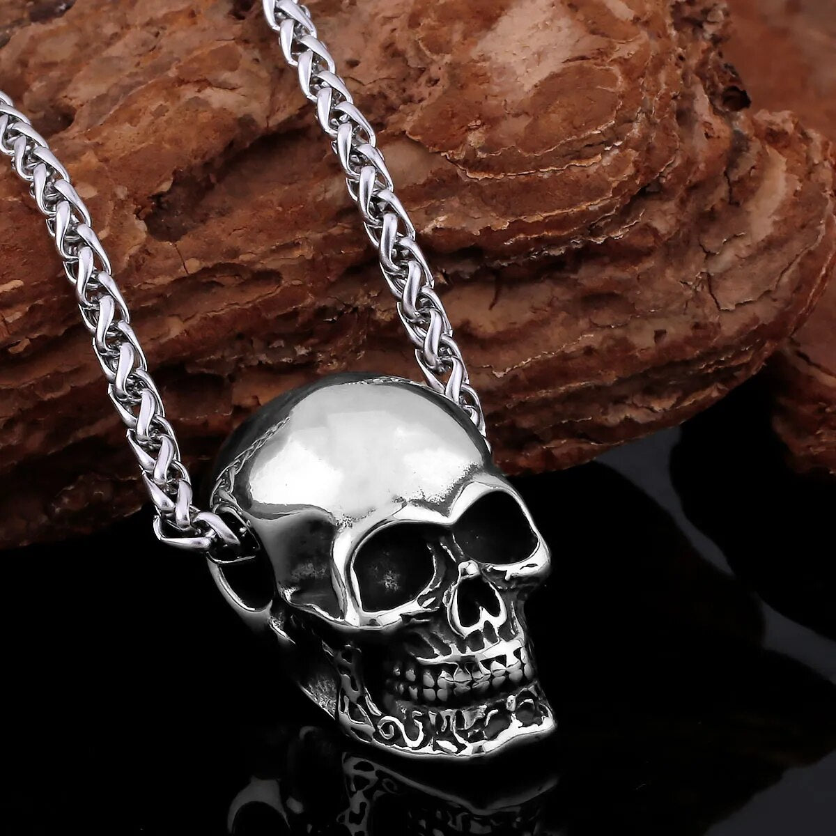 MGS Creative 316L Stainless Steel Ghost Skull Necklace - Man Gifts Shop