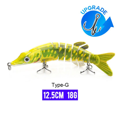 MGS 10/14cm Sinking Wobblers Fishing Lures Jointed Crankbait Swimbait 8 Segment Hard Artificial Bait For Fishing Tackle Lure - Man Gifts Shop