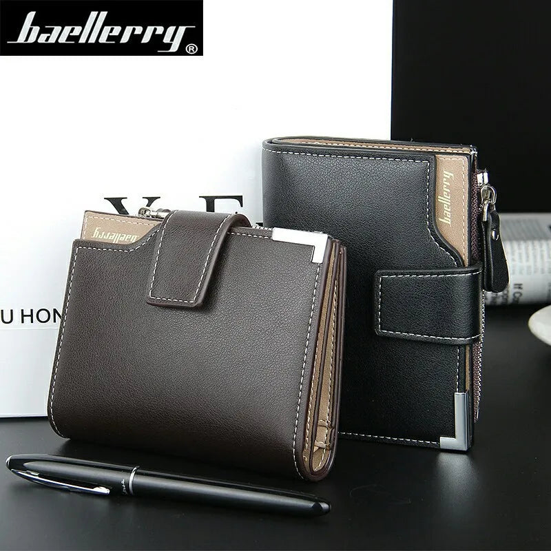 Original Baellerry Luxury Men Wallet Zipper Coin Pocket Card Holder - Man Gifts Shop