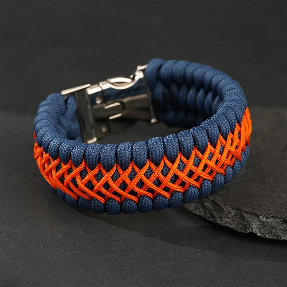 Handmade 7 Core Paracord Bracelet for Men, Outdoor Survival Camping Rope Wristband