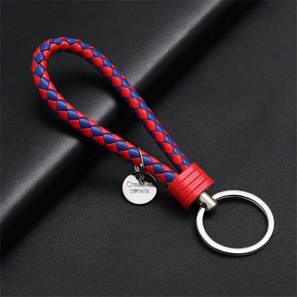 MGS PU Leather Braided Woven Rope EDC Keychain - Man Gifts Shop