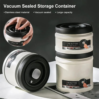 Stainless Steel Vacuum Sealed Coffee Canister – Airtight Food Storage
