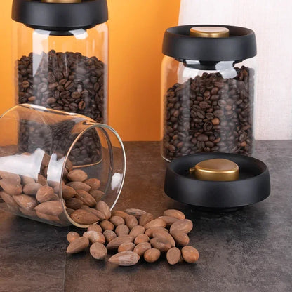 Vacuum Sealed Glass Coffee Canister – Airtight Moisture-Proof Jar