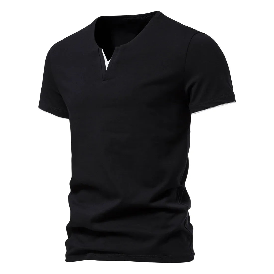 MGS Elevate Your Summer Style with Men's Slim Fit Henley V-Neck Tees - Man Gifts Shop