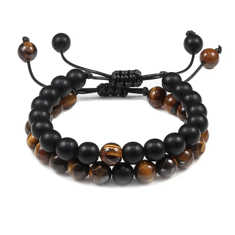 MGS Black Lava Stone Beads Charm Bracelet - Man Gifts Shop