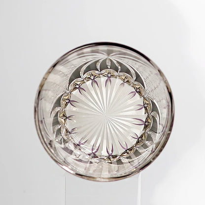 MGS Purple Butterfly Handmade Crystal Whiskey Glass